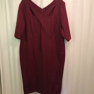 Lane Bryant 22 Maroon Bodycon Dress with Cutouts